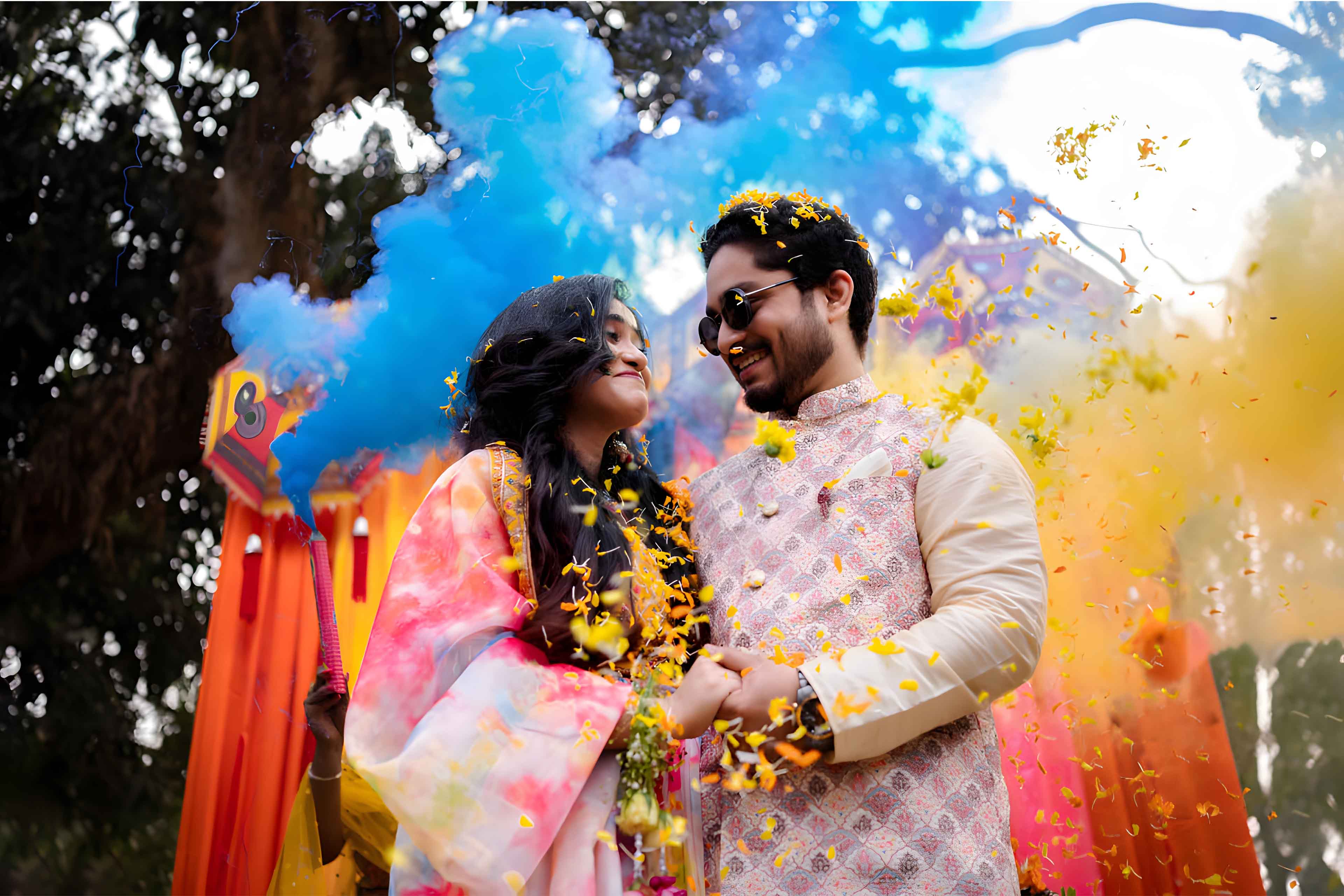 pre-wedding event gaye holud bride and groom